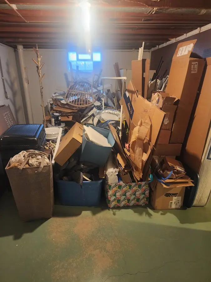 Roll-off dumpster container at job site for 6 Yard Dumpster Rental in Danville